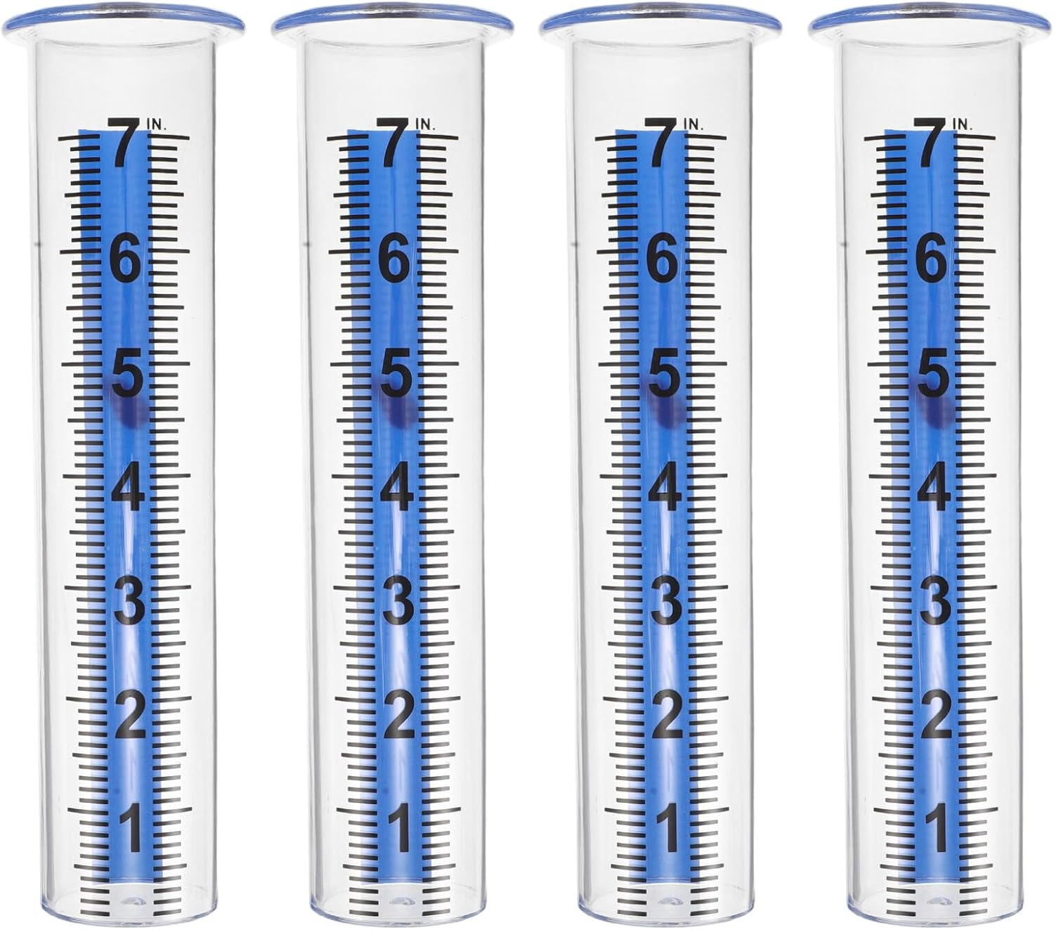 4PCS Outdoor Rain Gauge Tubes with Windproof Design Transparent Replacement Rainfall Measurement for Garden Lawn Backyard School and Greenhouse Use image number 3