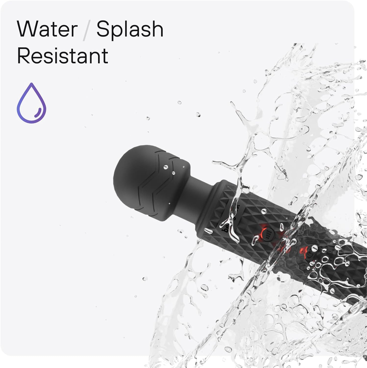 Wireless Full Body Massager by BED GEEK Handheld Waterproof Electric Massage Skin Soft Silicone 20 Patterns 8 Speeds (Black) - Black image number 2