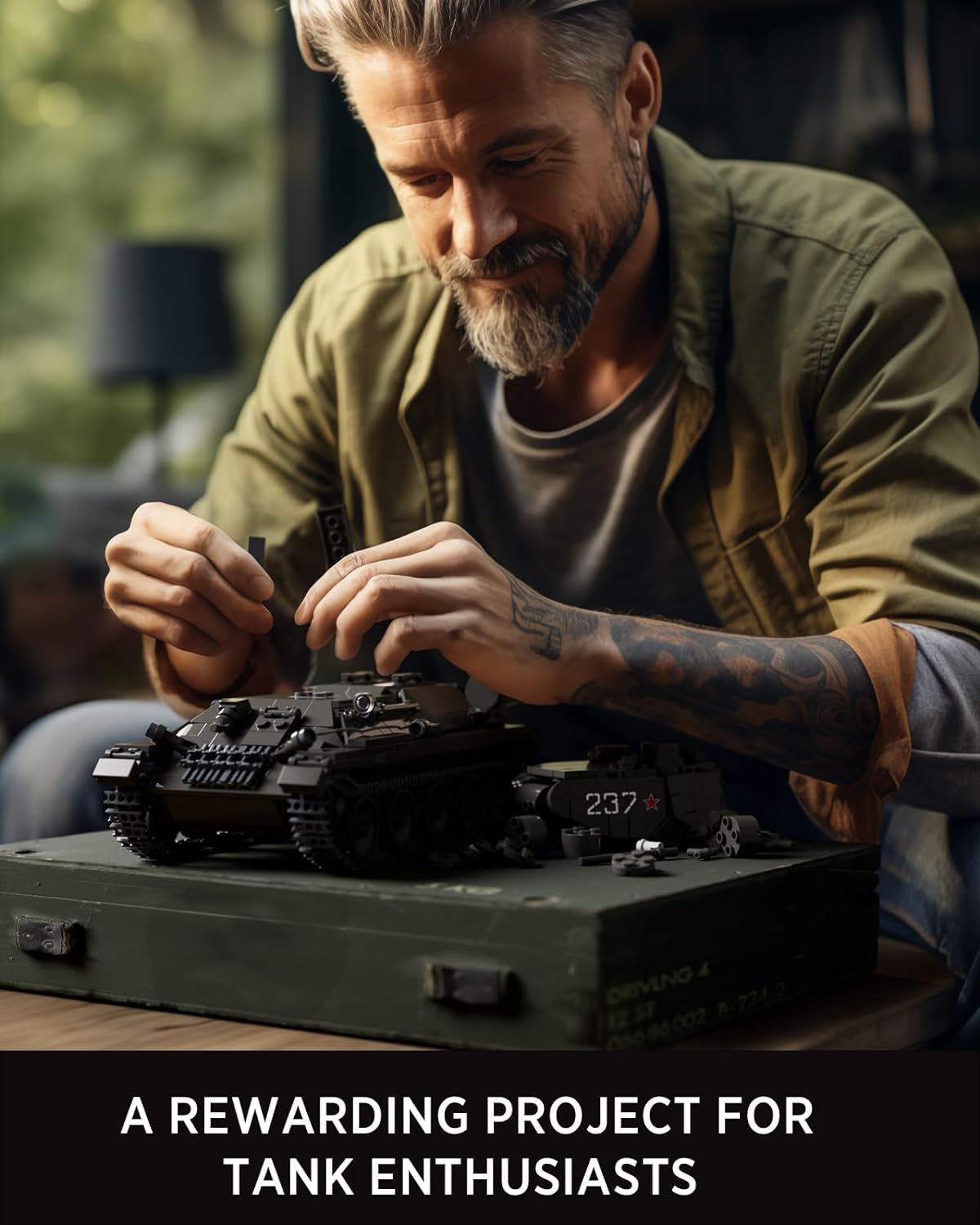 Nifeliz T34/85 Tank Building Set for Adults, Army Model to Build and Display，Ww2 Model Tank for Military Fans，Collectible Gifts(818 PCS, NF10270) image number 1