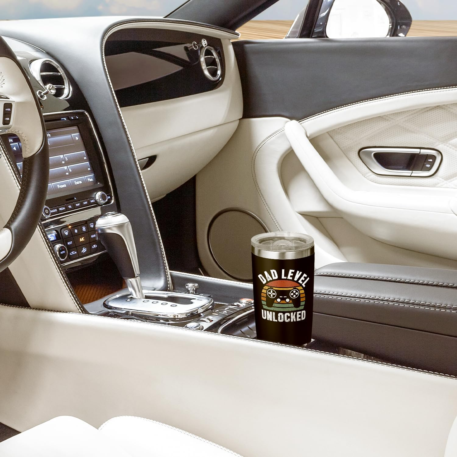 New Dad Gifts, First Time Dad Gifts, Dad Level Unlocked Tumbler, Pregnancy Announcement for Expecting Dad Husband, Fathers Day Christmas Birthday Gifts Tumbler for Dad to Be 20 Oz image number 1