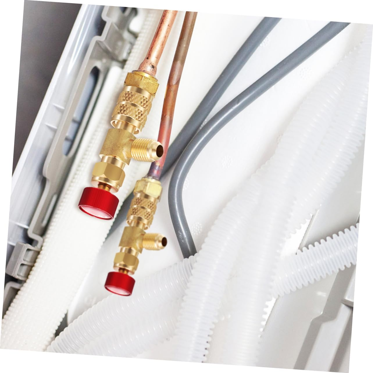 Iplusmile 4Pcs Refrigerant Charging Valve Safety Valve for Air Conditioning Copper Material for Refrigerator Charge