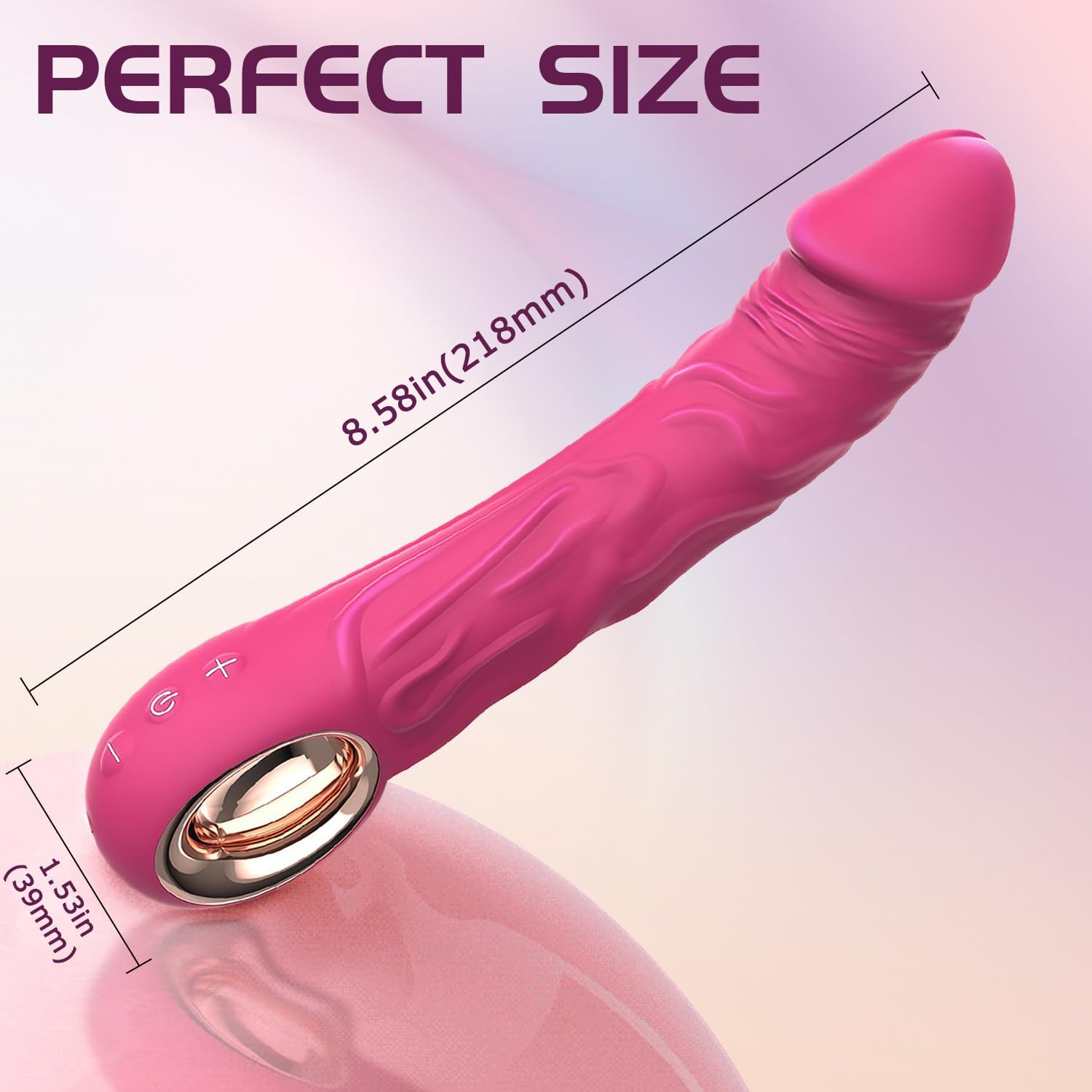 DVEDO Realistic Dildo Vibrator for Women,22Cm*3.5Cm Sex Toys for Women Clitoris G Spot Stimulator with 10 Powerful Vibration Mode, Waterproof Rose Toy for Women and Couples image number 5
