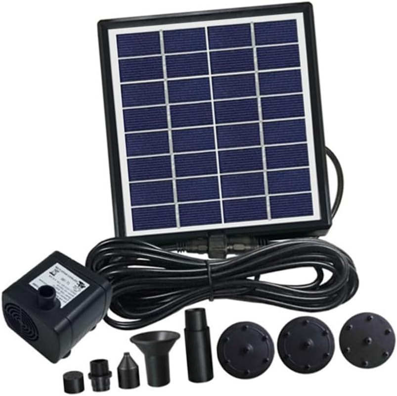 LALAFINA 4W Solar Floating Fountain Water Pump Mini Garden Pond Aerobic Water Fountain Outdoor Landscape Fish Pond Pool Black