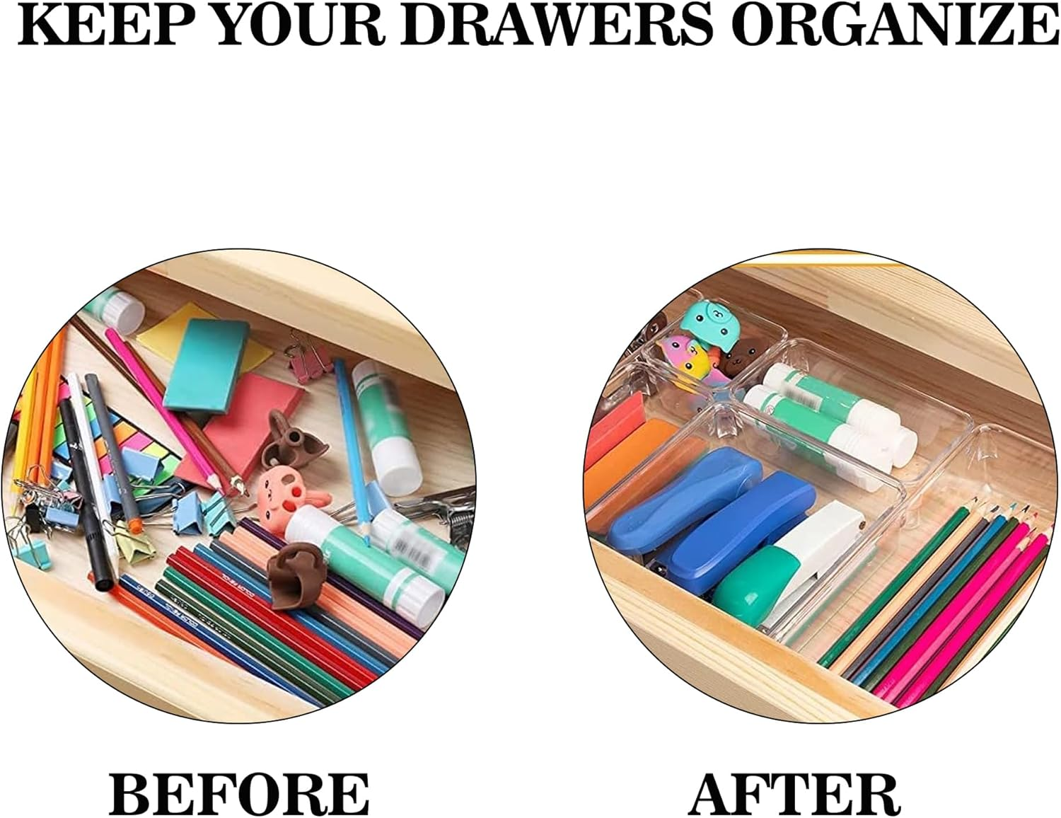 Sulfar 7Pcs Drawer Storage Organizer Set Makeup Organizer Box Multipurpose Storage Box Cosmetic Organizer Dressing Table Organiser Kitchen image number 1