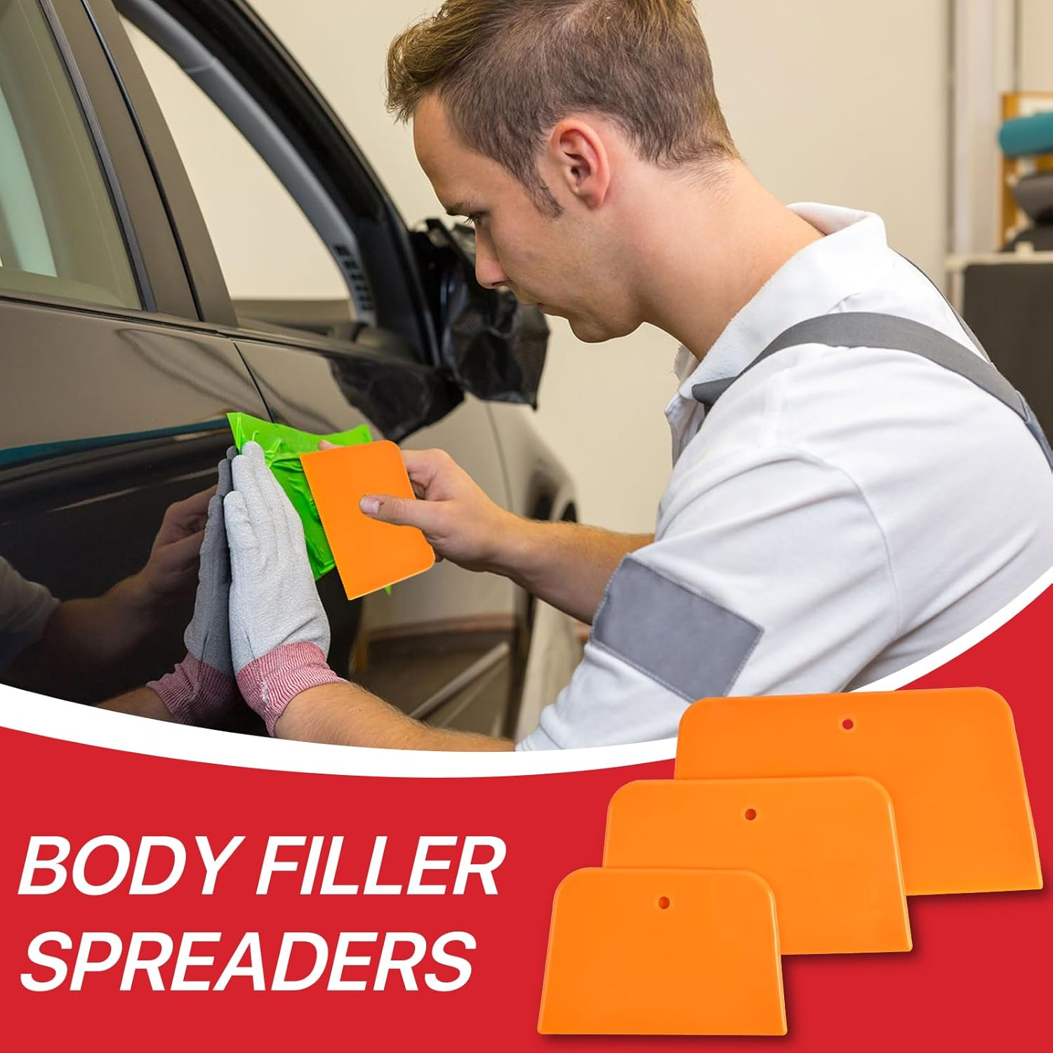 27 Pcs Body Filler Spreaders, 4, 5, 6 Inch Auto Plastic Putties Spreader, Automotive Body Fillers for Applying Fillers, Putties, Glazes, Caulks, Paint image number 2