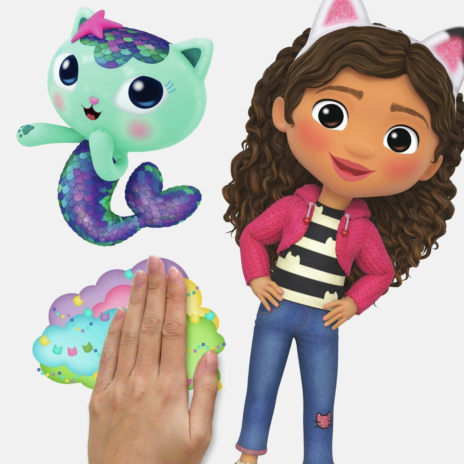 Roommates RMK4823SCS Gabby'S Dollhouse Peel and Stick Wall Decals, Pink, Purple, Blue