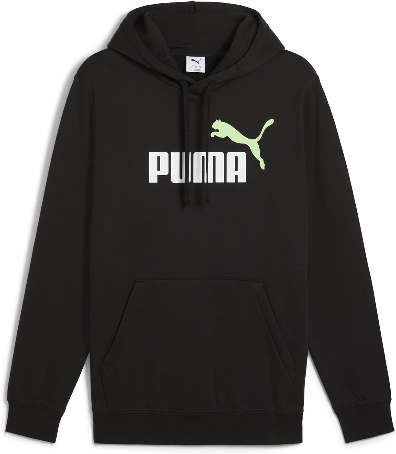 PUMA Men'S Essential 2 Colour No. 1 Logo Hoodie Fleece, Black/Spring Fern image number 1