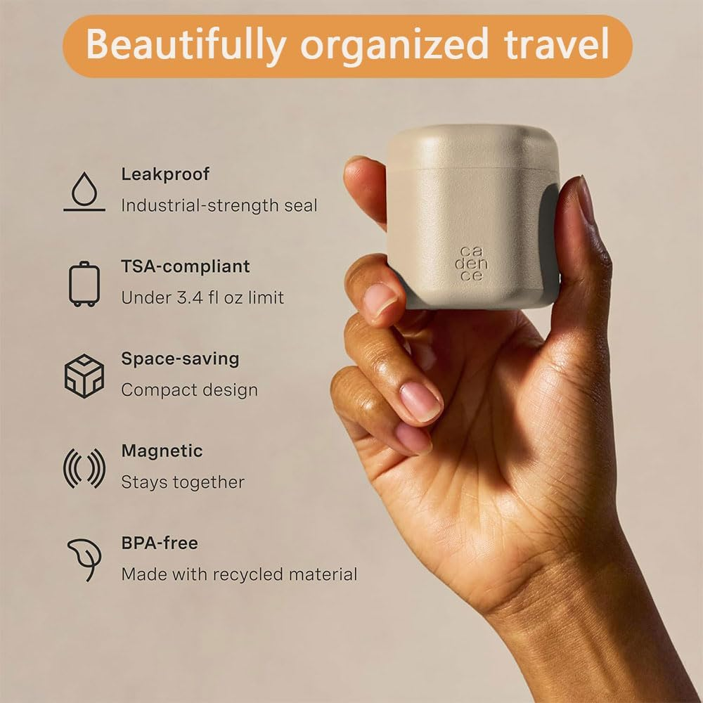 MUSONG 3PCS Travel Toiletry Bottles, Leakproof Refillable Containers for Shampoo, Conditioner, Lotion & Body Wash, Approved Size, Magnetic & Stackable Travel Storage for Women & Men image number 5