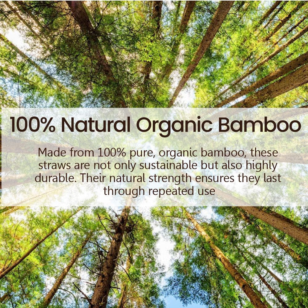 Eco Basics White Magic Reusable Bamboo Straws with Cleaner 4-Packs image number 3