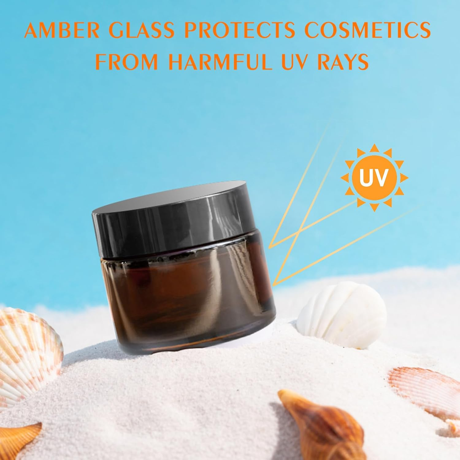 GAUATO 6 Pack 50Ml Brown Glass Ointment Cosmetic Jars with Lid and Liner for Cosmetics Lotion Cream image number 6