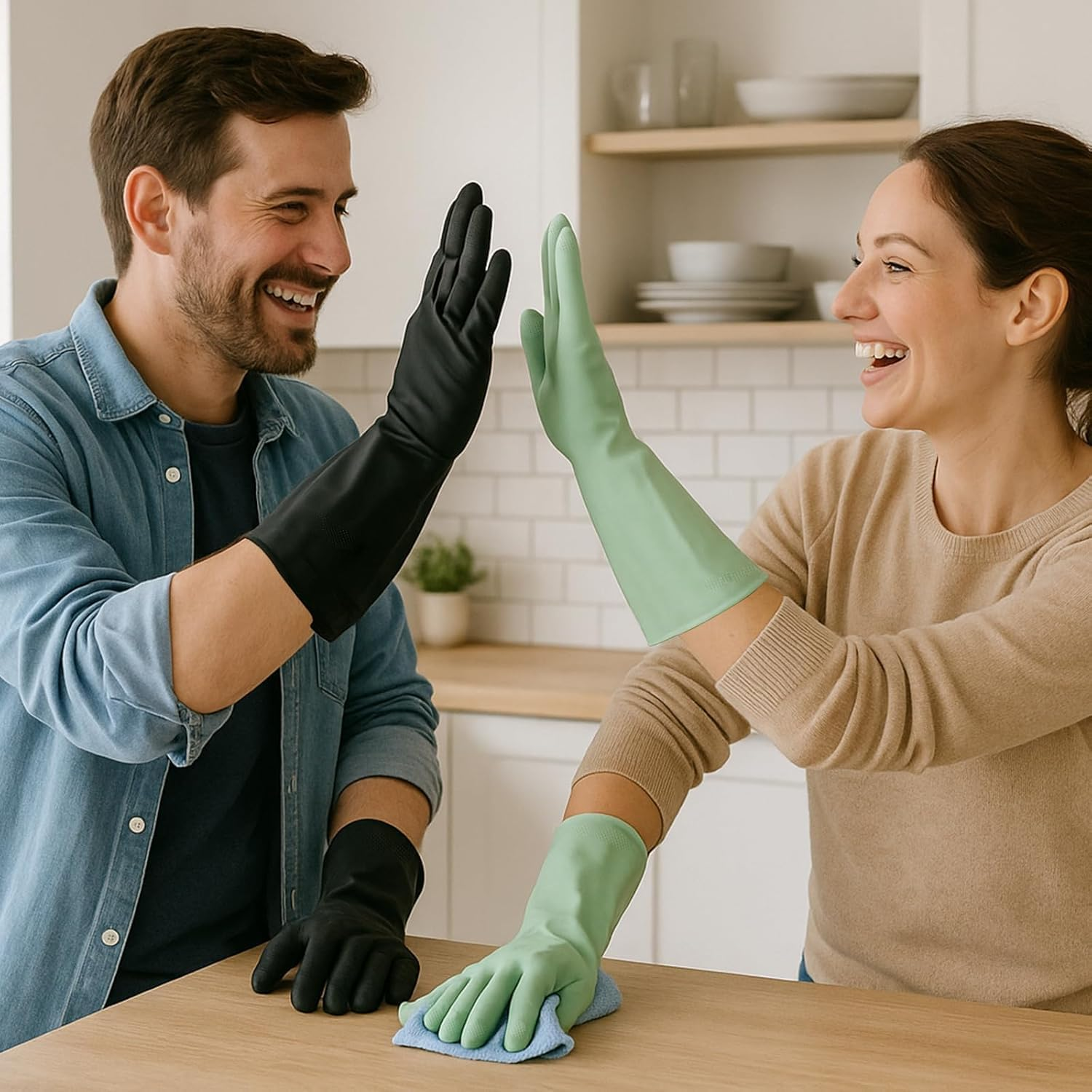 Rubber Cleaning Gloves 6 Pairs Heavy Duty Rubber Gloves Waterproof & Chemical Resistant for Dishwashing, Cleaning, Automotive & More! image number 4