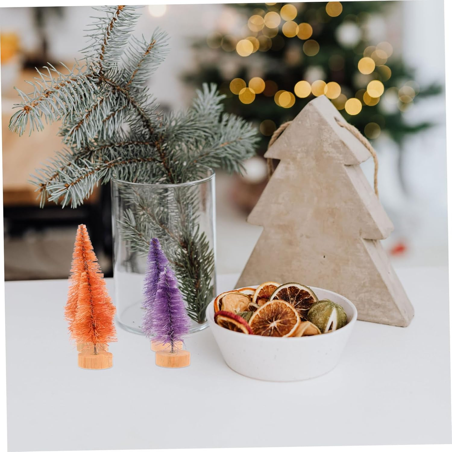 24Pcs Mini Christmas Tree Decorations Desktop Artificial Xmas Tree Ornaments for Christmas Shape Home and Festival Scene Decor image number 1