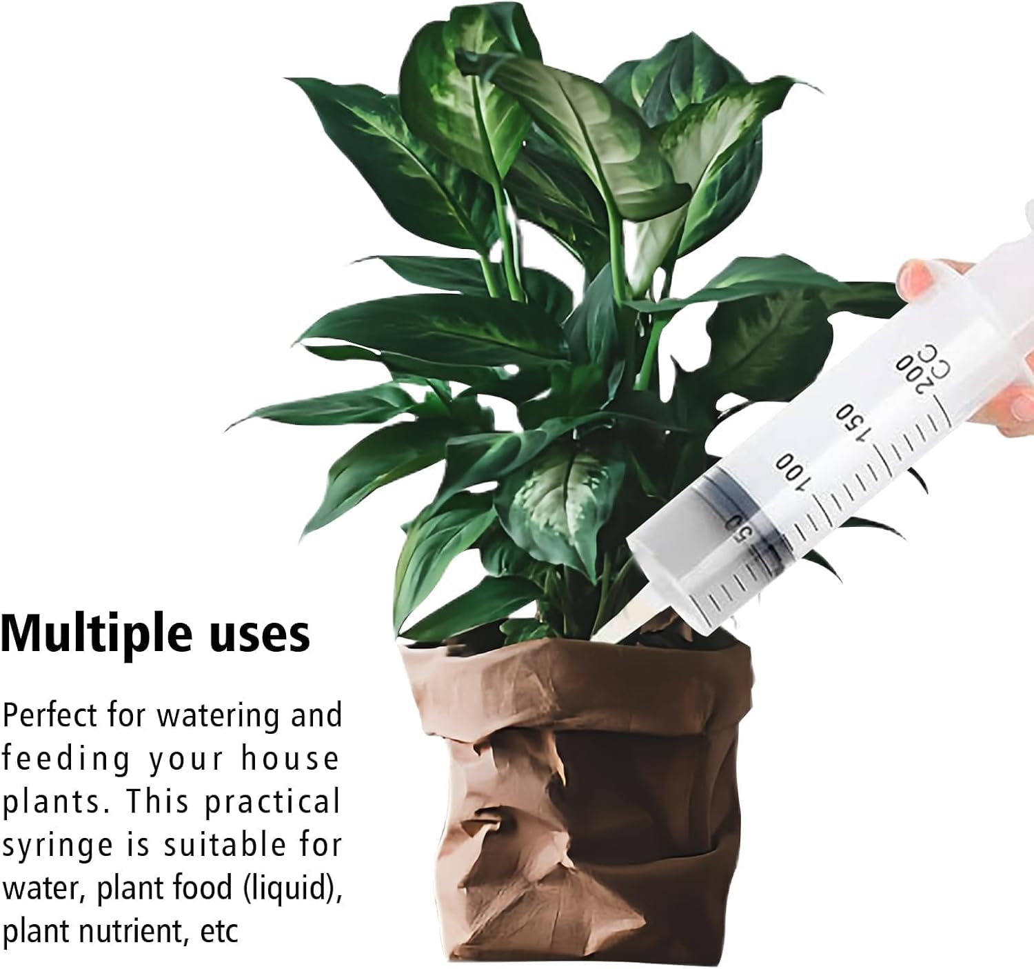 2Pack Large Syringe 350ML with Tubing Reusable Measuring Syringe Luer Lock Sterile and Individual Sealed, Measurement for Scientific Labs,Garden Liquid,Feed Pets,Oil Filtration image number 4