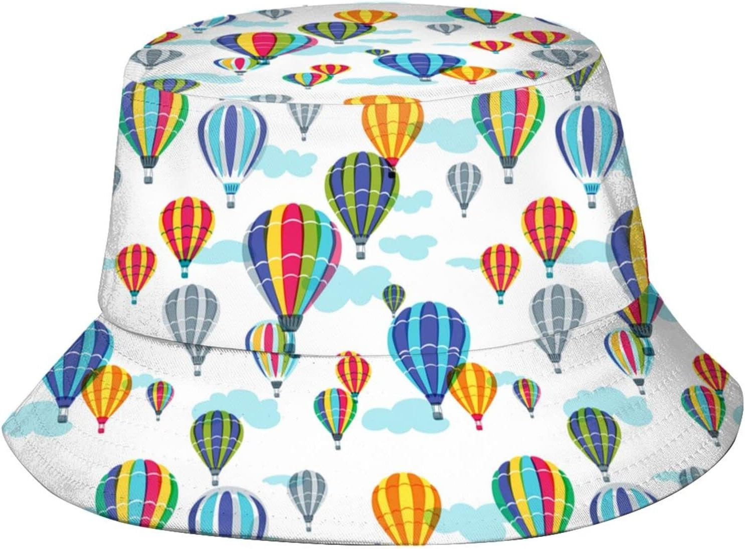 Hot Air Balloon Bucket Hat Cute Fisherman Hat Travel Packable Sun Cap Outdoor Hat for Women and Men
