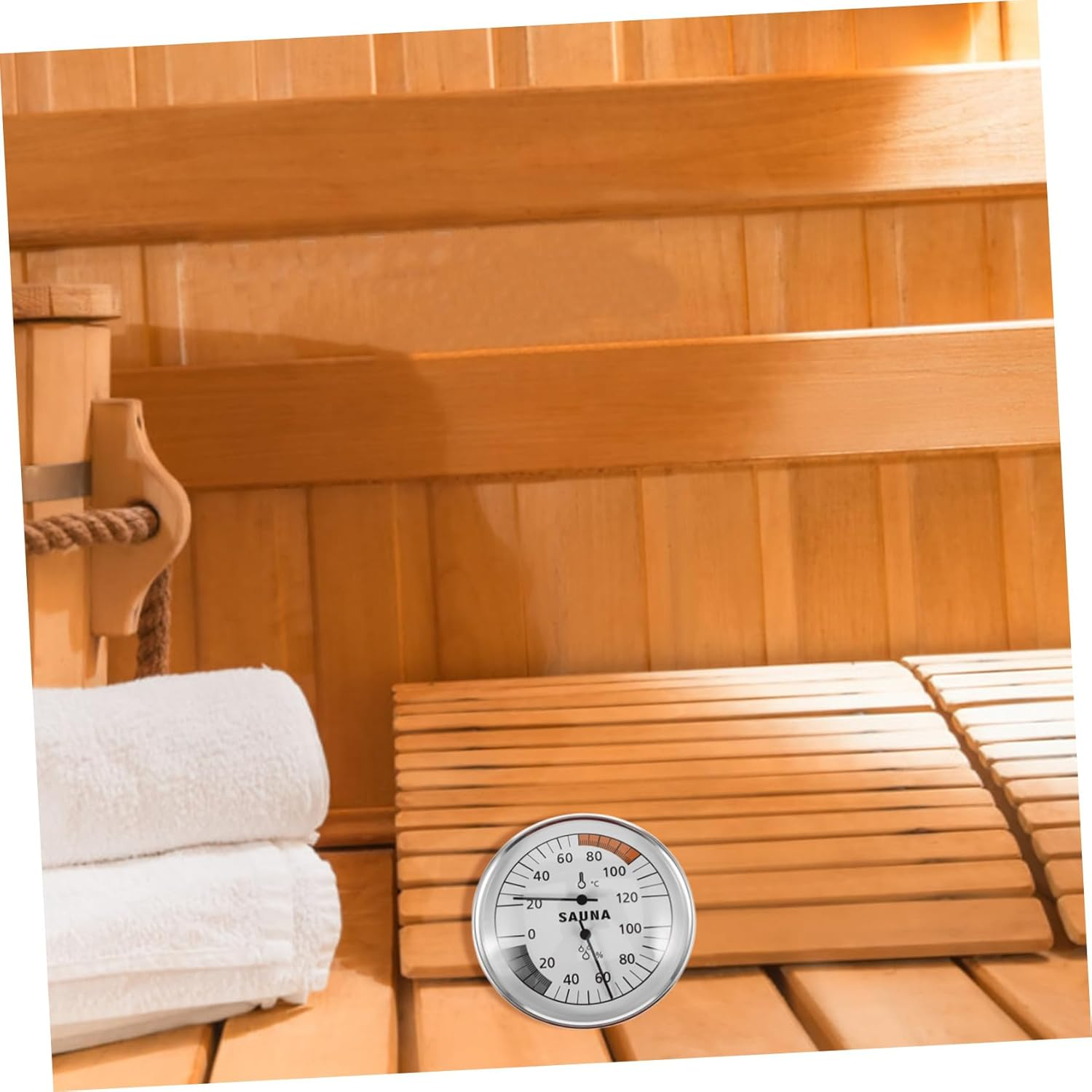 VICASKY Sauna Hygrothermograph Wall-Mount Temperature Humidity Tester High Heat Resistant Indoor Sauna Steam Gauge Easy Installation Measurement Tool