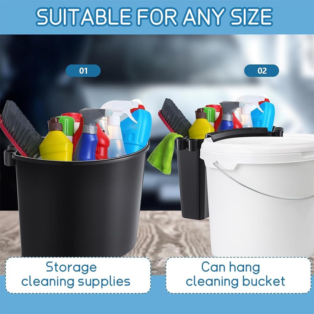 Car Hanging Beauty Bucket Storage Box, Multifunctional Portable Car Wash Tool Hanger, Cleaning Tool Cleaning Bucket, Suitable for Kitchen, Picnic (Black) image number 5