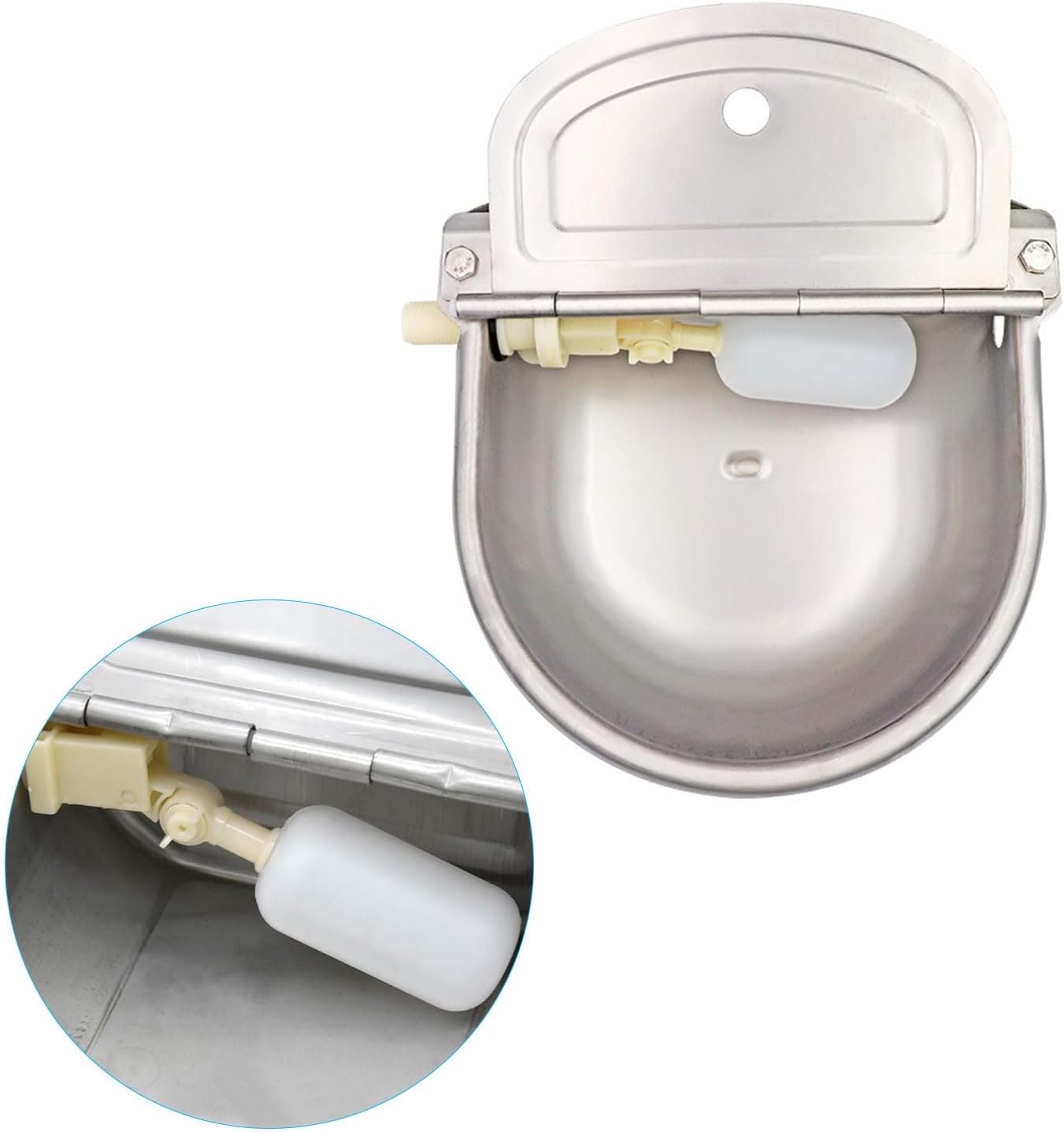2 Pack Stainless Steel Automatic Float Valve for Water Trough, Automatic Water Level Control Float Valve with Adjustable Arm, Shut off Valve with High-Pressure for Goat, Horse, Livestock, Cattle, Dog - Float Valve 2Pcs image number 4