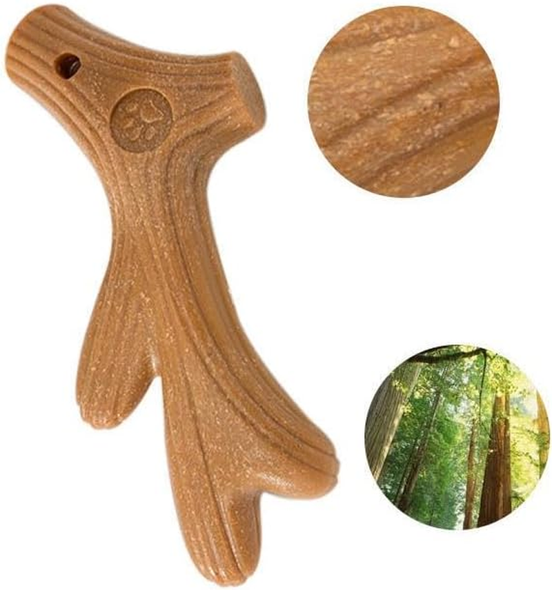 3Pcs Wooden Antlers Design Durable Dog Chew Toys Tough Dog Grinding Teeth Toys image number 6