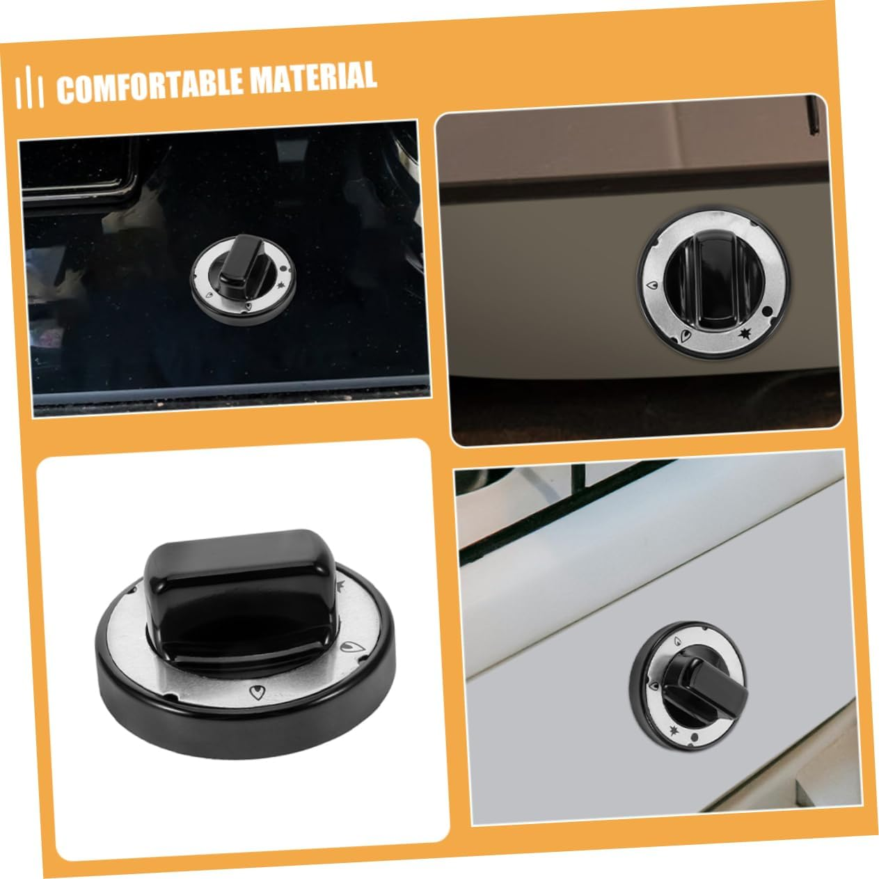 HOMSFOU 2Pcs High Temperature Resistant Cooker Knobs Stylish Red Control Switch for Gas Grills Ovens Cooktops with Inner image number 4