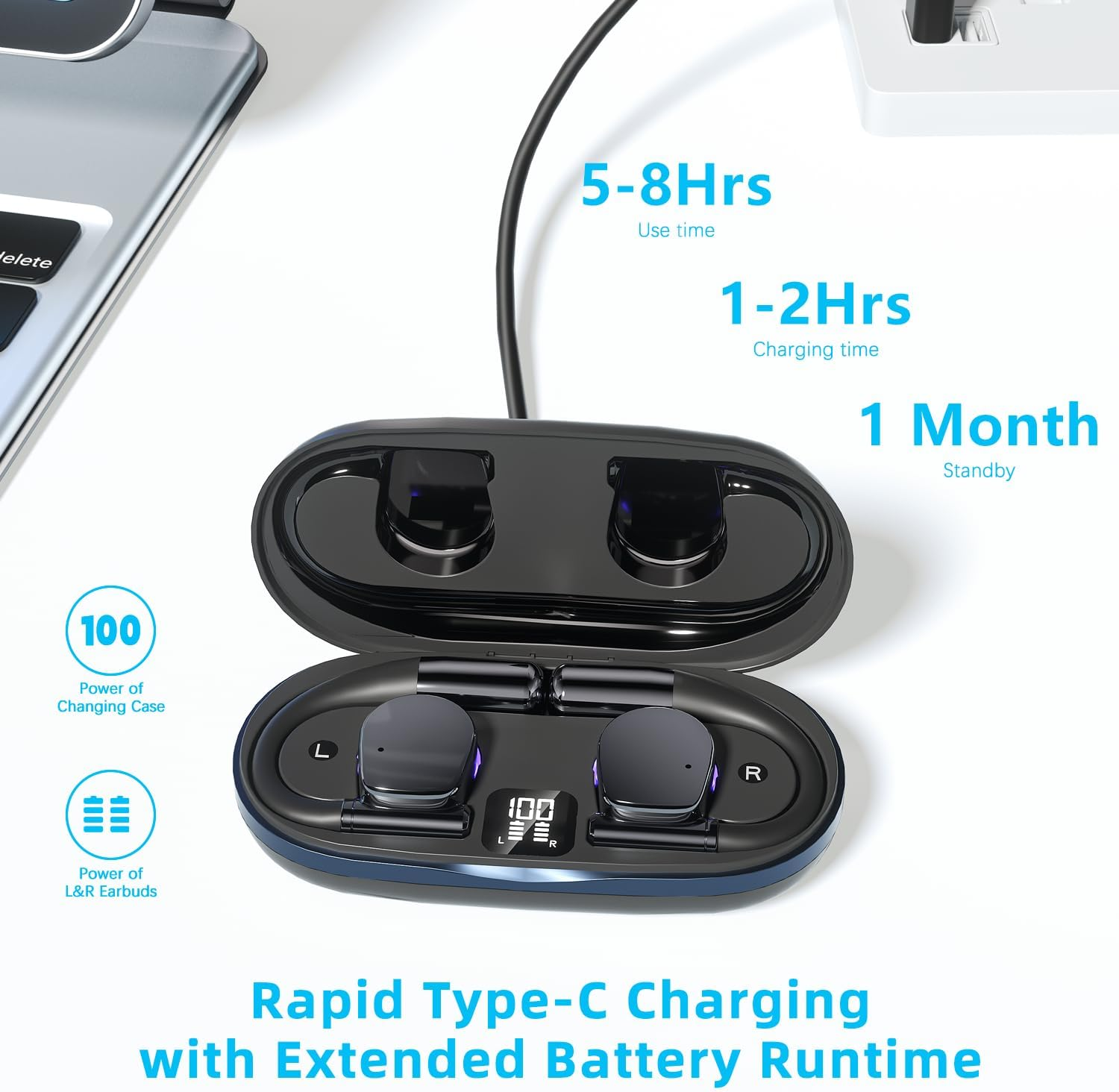 AI Translation Earbuds Real Time 164 Languages Translator Earbud 3 In-1 Bluetooth 5.4 Audifonos Traductores Ingl&eacute;s Espa&ntilde;ol Translating Device for Travel Business Leaning Ios & Android Compatible