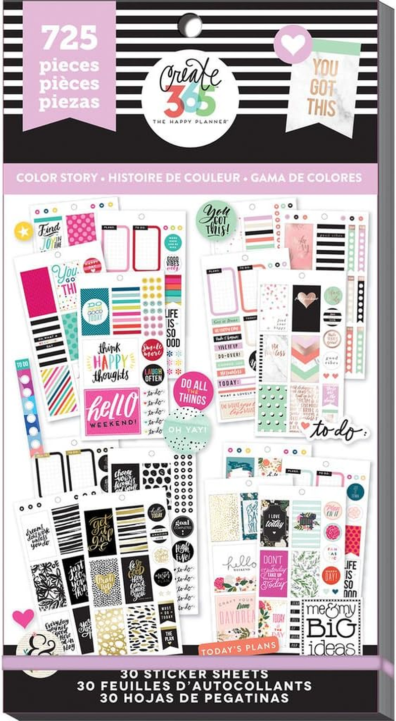 Me & My BIG Ideas Sticker Value Pack - the Happy Planner Scrapbooking Supplies - Everyday Plans Theme - Multi-Color - Great for Projects, Scrapbooks & Albums - 30 Sheets, 1486 Stickers Total image number 6