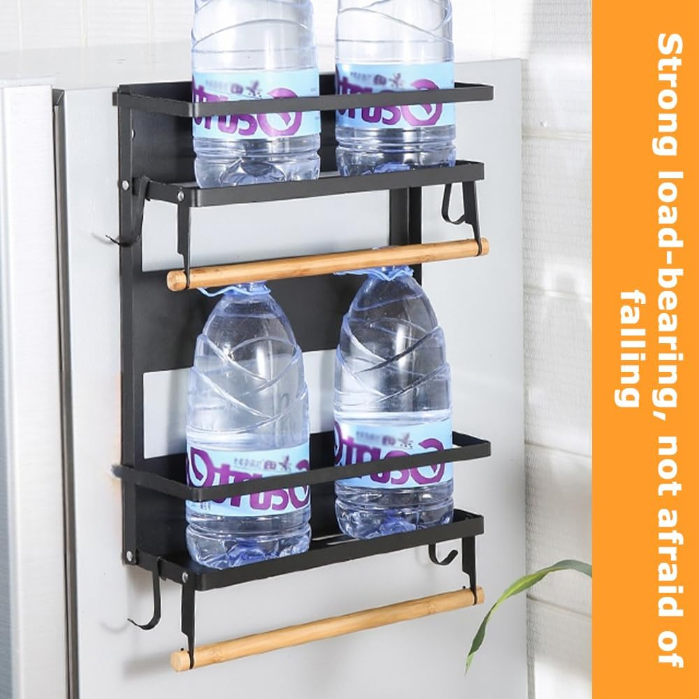 Refrigerator Rack,Magnetic Spice Rack,Refrigerator Shelf,Moveable Magnetic Fridge Organizer,Household Condiment Rack,For Kitchen Organization and Storage image number 4