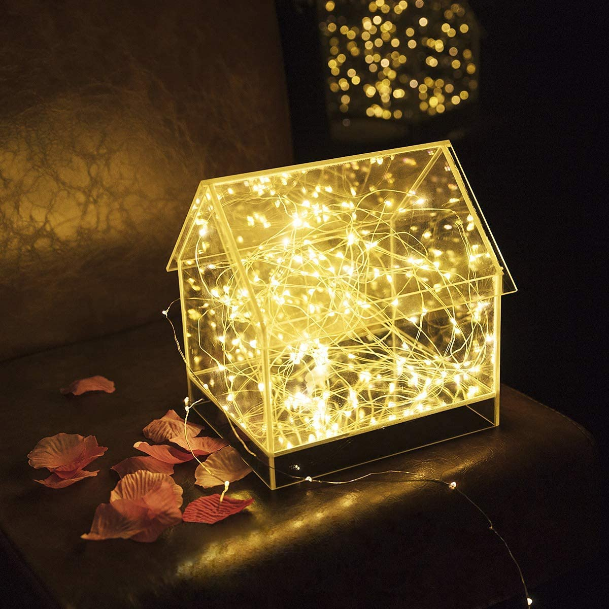 CREATESTAR 12 Pack 20 Mini Leds String Lights, 7.2Ft Waterproof Copper Wire Fairy Lights Battery Operated(Included), for Bedroom Patio Dorm Room Outdoor Wedding Party (Warm White) image number 4