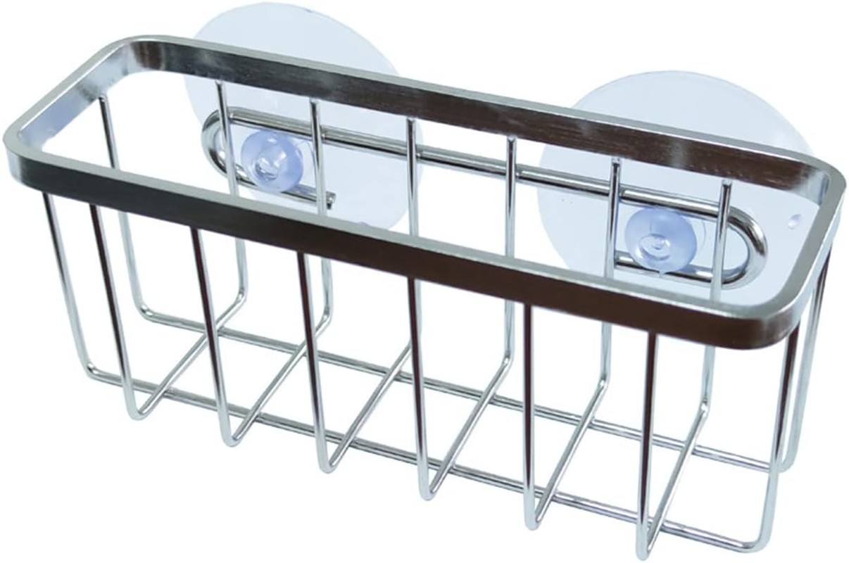 Sponge Holder, Kitchen Sink Caddy, Rustproof & Durable Sink Organizer Brush Soap Dishwashing Liquid Drainer Basket (14.5 Cm) image number 3