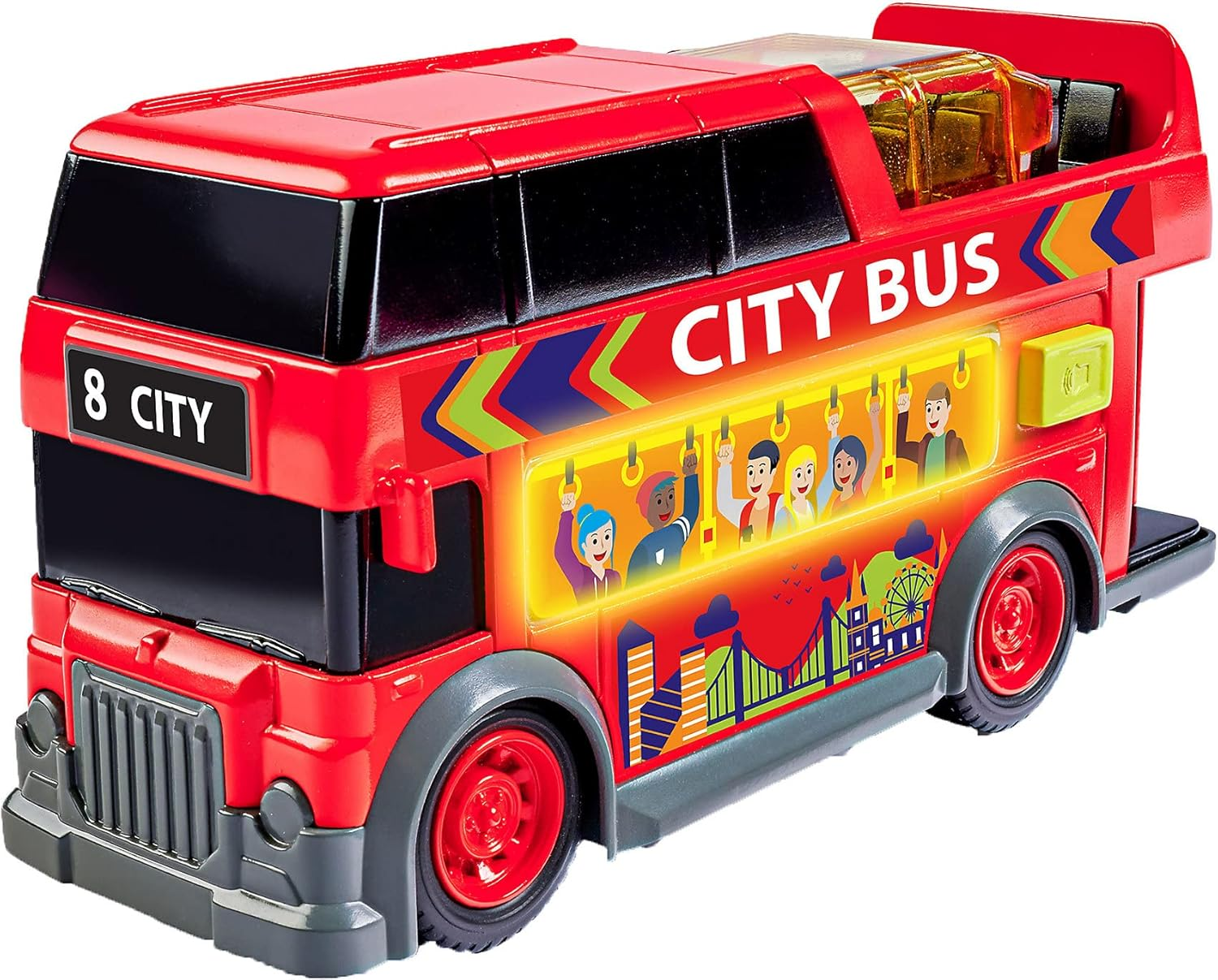 Dickie City Bus Toy with Light and Sound, 15 Cm image number 4