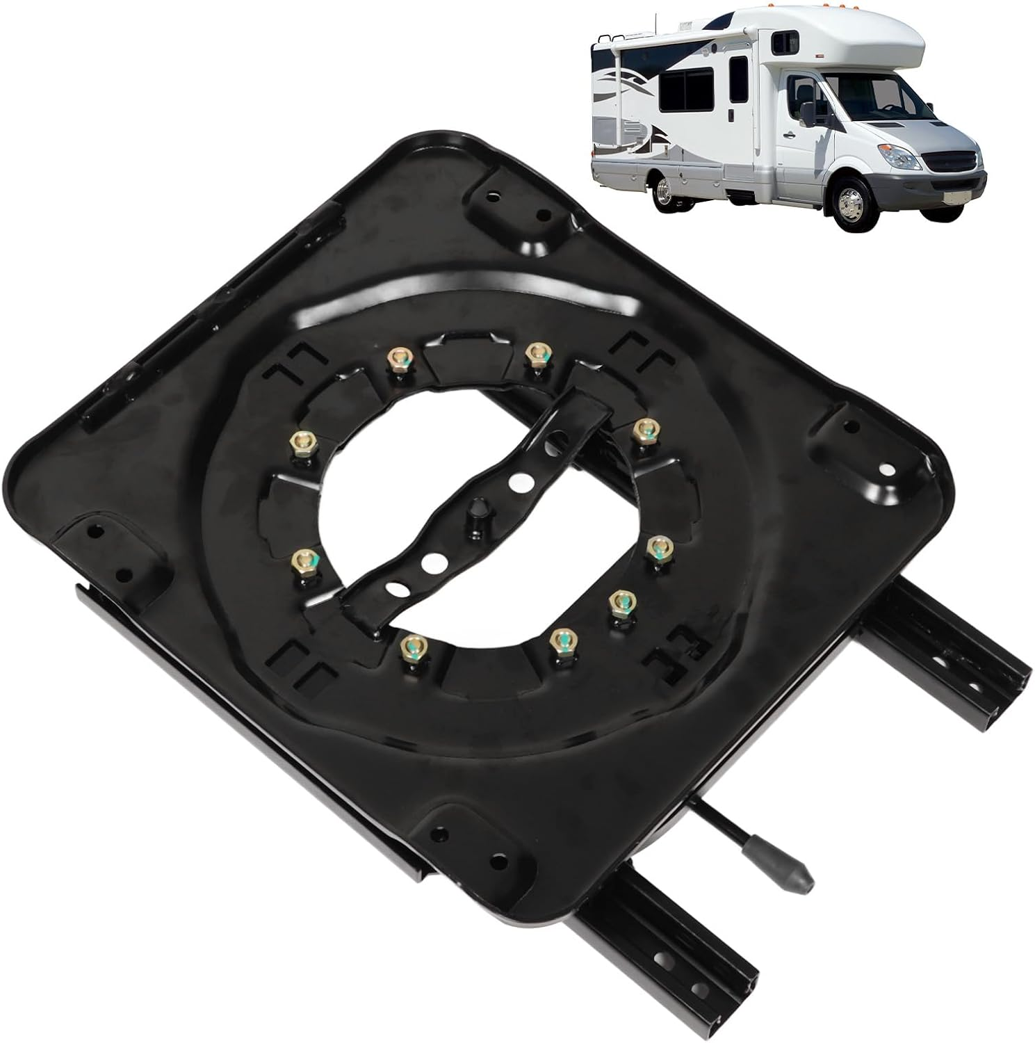 Sorandy Heavy Duty Swivel Base with Sliding Track 360 Degree Rotatable for RV Van Boat Truck Commercial Vehicle Engineering Vehicle Modification image number 5