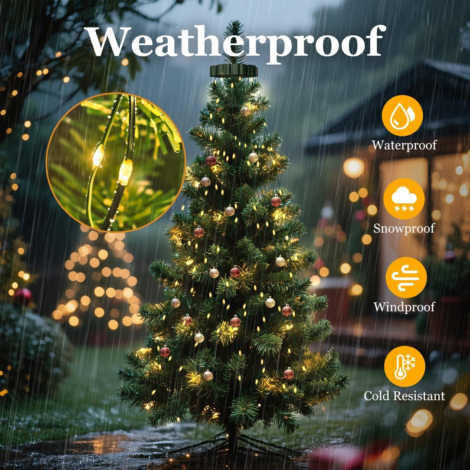 Christmas Lights for Tree, 400 Leds Christmas Tree Lights Indoor with Memory Function & 8 Modes, 2M X 20 Lines Fairy Lights for Christmas Tree Decorations (Warm White) - Warm White image number 6