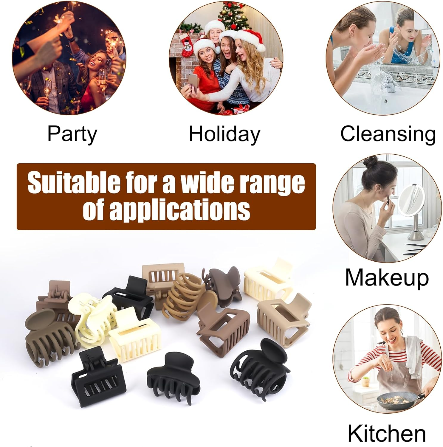 Set of 10 Hair Clips, Small Matt, 4 Cm Hair Clips, Women'S Set, Hair Clips with Double Row Teeth, Non-Slip Fashion Matte Haapanger, Thin Hair, Matte for Thin, Thick Hair (Natural Colours) image number 6