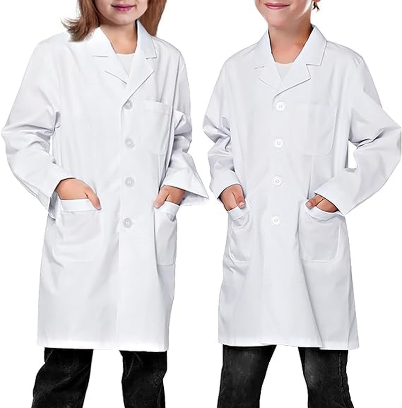 Kids Doctor Lab Coat, Girls and Boys Doctor White Lab Coat Costumes - 3/4 Length Lightweight Lab Coat, Halloween Doctor Lab Costume Suitable for 130Cm - 155Cm Children image number 5