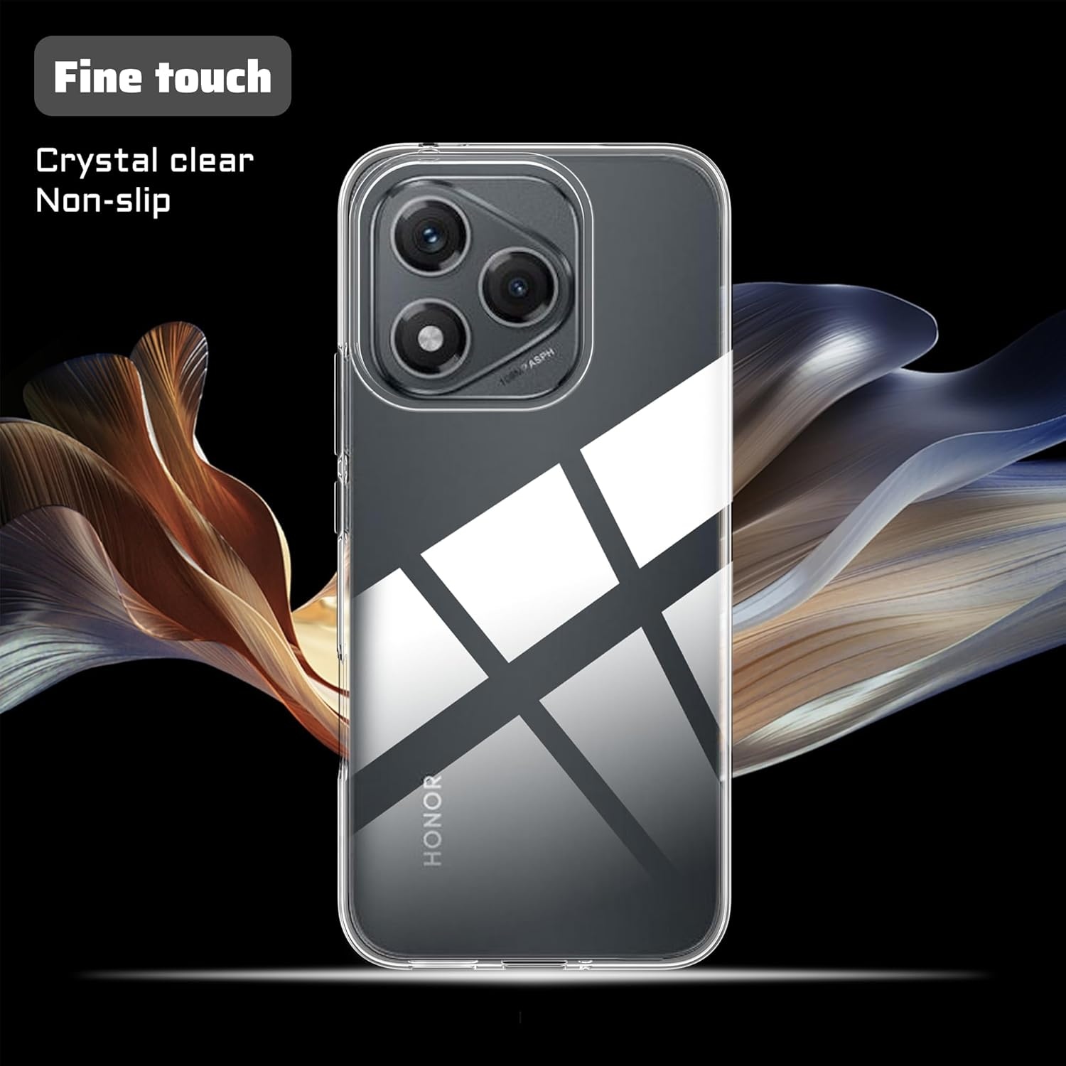 Cover for HONOR 400 Lite Case + Tempered Glass for HONOR 400 Lite Screen Protector,Transparent Flexible TPU Case