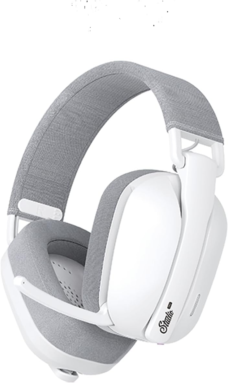 FANTECH WHG03P Wireless Gaming Headset, Quad-Mode with Combo USB-C/A 2-In-1 Dongle, 40H Battery, 7.1 Surround Sound, 180G, Foldable ENC Mic, for Pc/Ps5/Switch/Mobile(White)