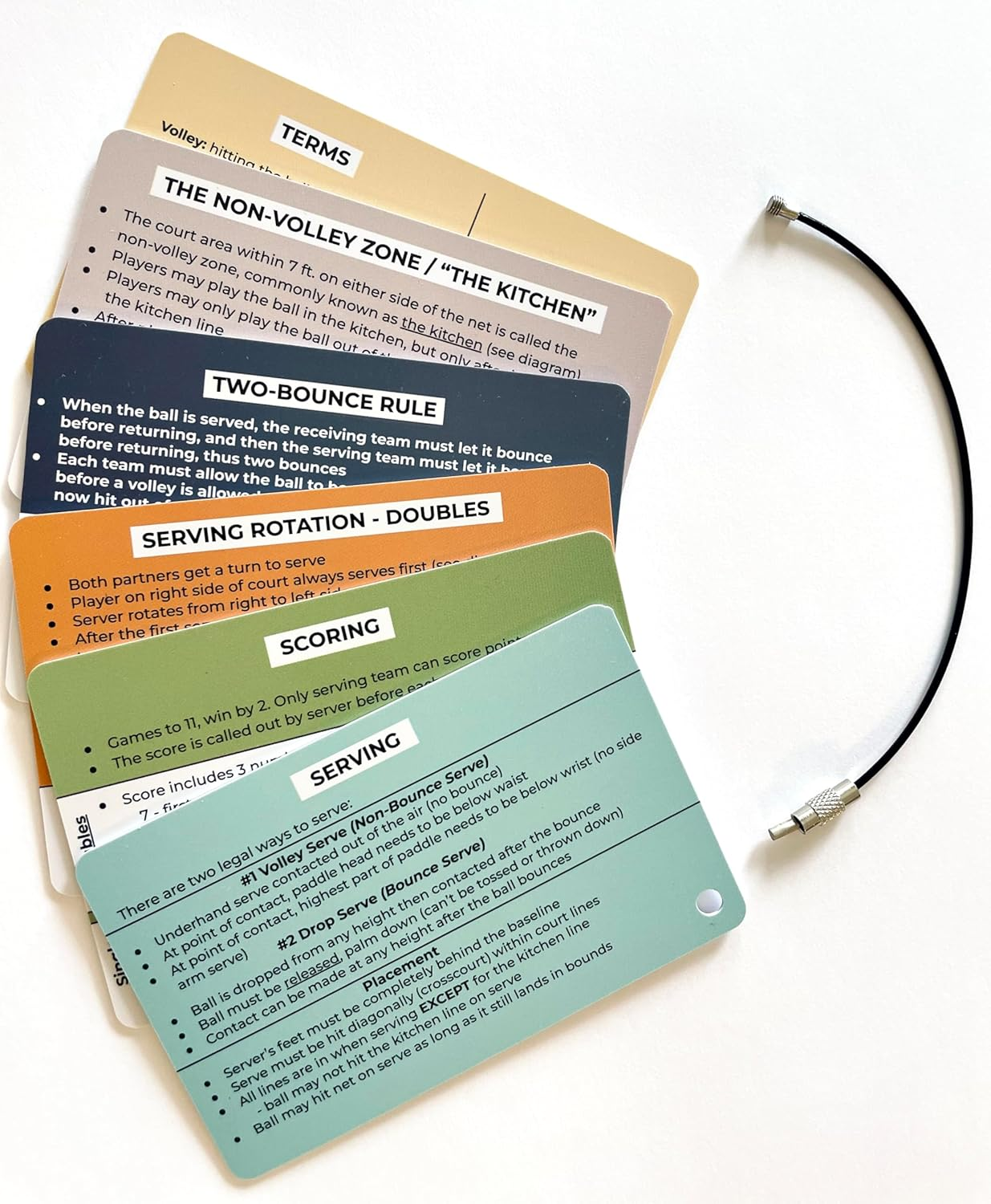 Pickleball Rules Bag Tags - Pickleball Rules Made Easy - Courtside Rules Reference - Quick Start Guide| Pickleball Rulebook | Pickleball Gift | Follows USA Pickleball Rules image number 2