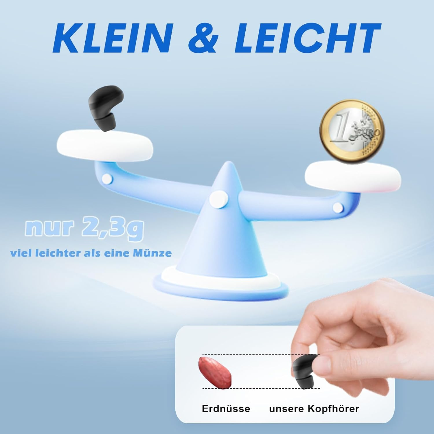 Xmenha ZXY-MINI13 Beige Wireless Bluetooth 5.3 In-Ear Earbuds for Sleeping & Sports - Noise Cancellation for Calls - 24H Battery Life image number 4