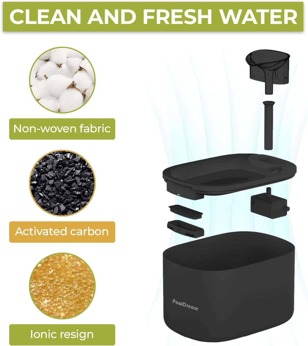 Automatic Cat Water Fountain for Dogs & Cats | 4Liters Large Capacity Portable Pet Fountain with Ultra-Quiet Filtration,Dry-Run Protection & AU Plug Included | Ideal for Multi-Pet Household image number 1