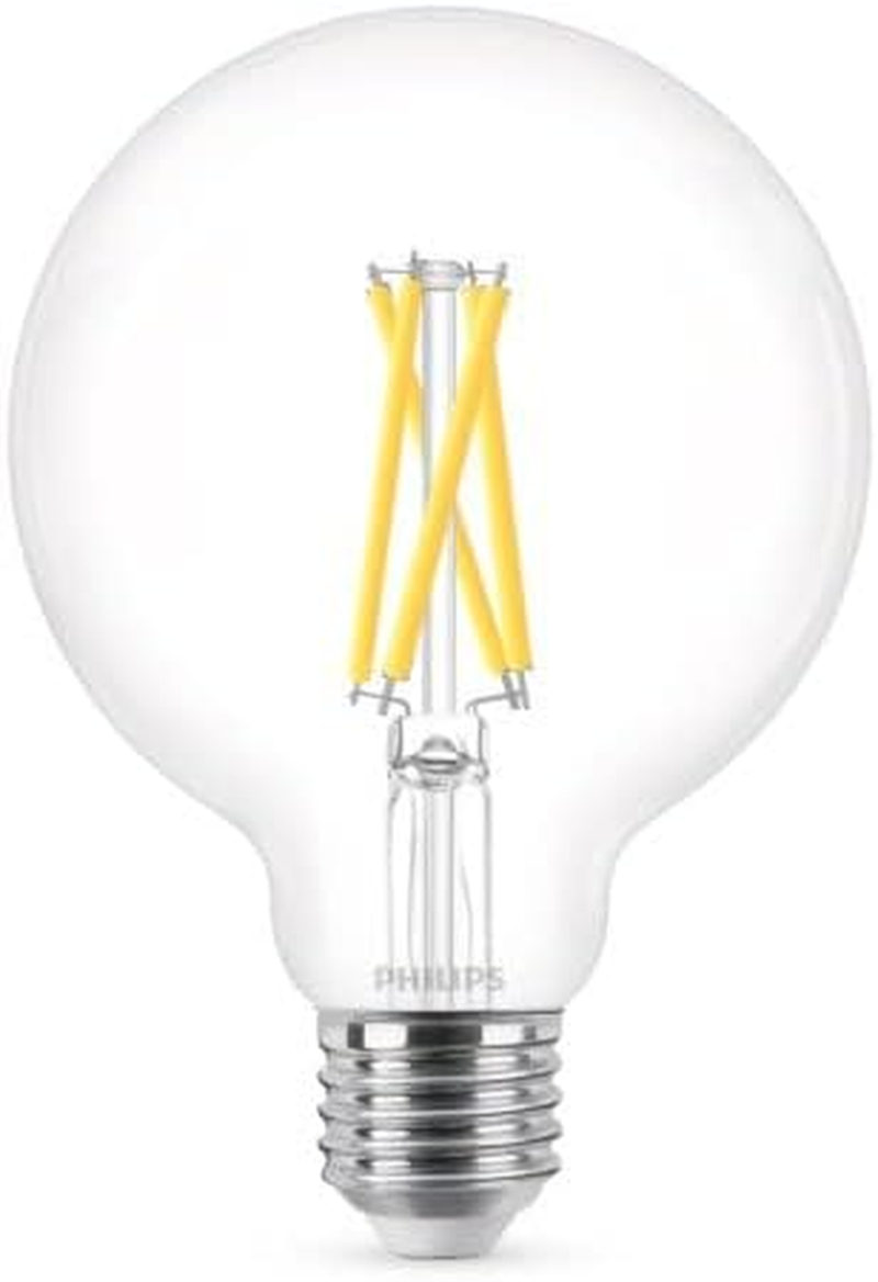 Philips LED Classic E27 Warmglow 60 W Globe Shape Dimmable Clear Warm White
