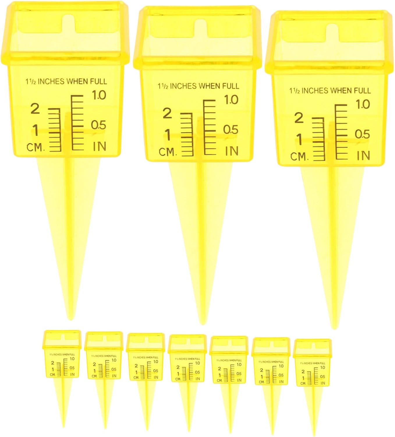 Didiseaon 20Pcs Wide Mouth Rain Gauge Sprinkler Water Level Tool with Dual Scale for Outdoor Patio Garden Lawn Monitoring Easy Soil Installation and Portable Design