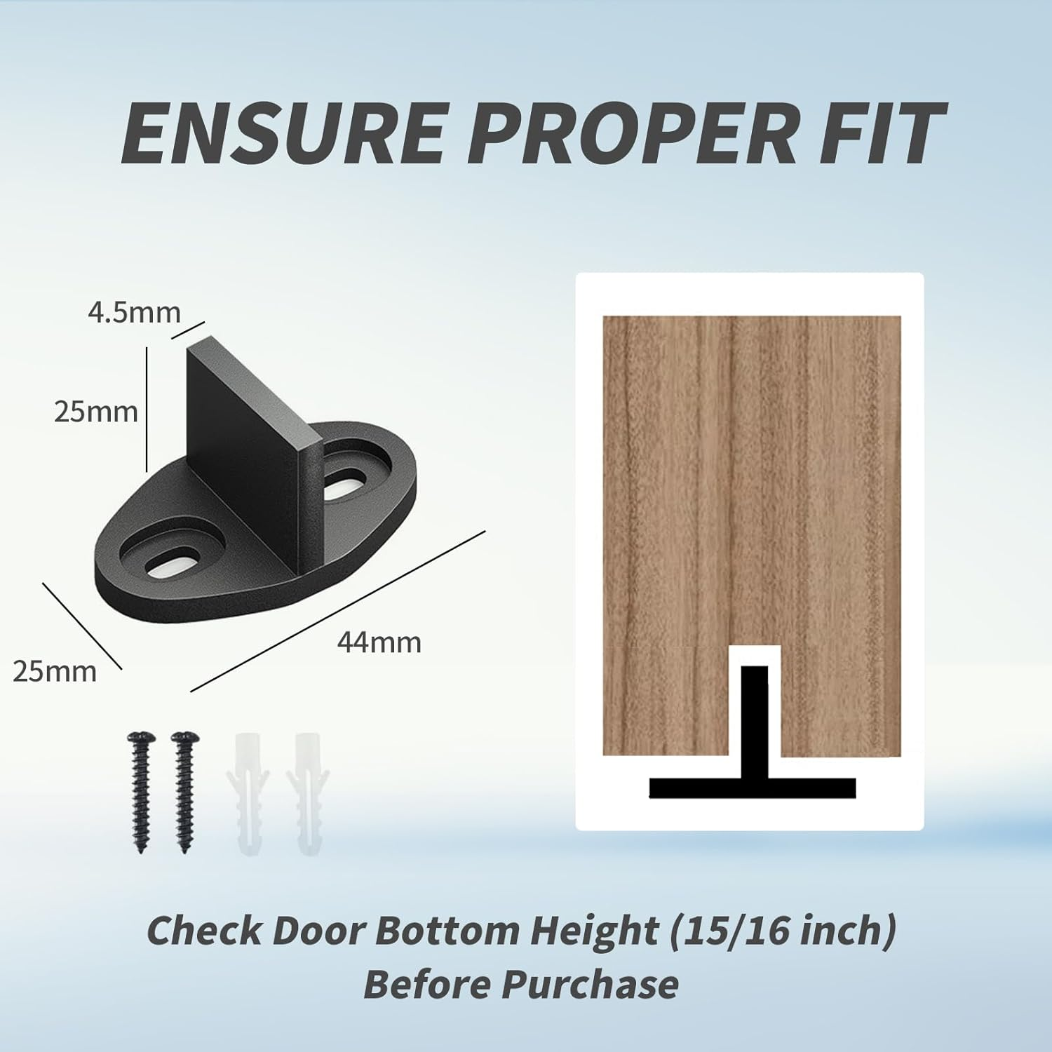4Pack Black Floor Guide for Sliding Barn Door Hardware T Shape Guides Floor Mounted Easy Installation Bottom Track Guides for Barn Bypass Pocket and Closet Doors image number 5