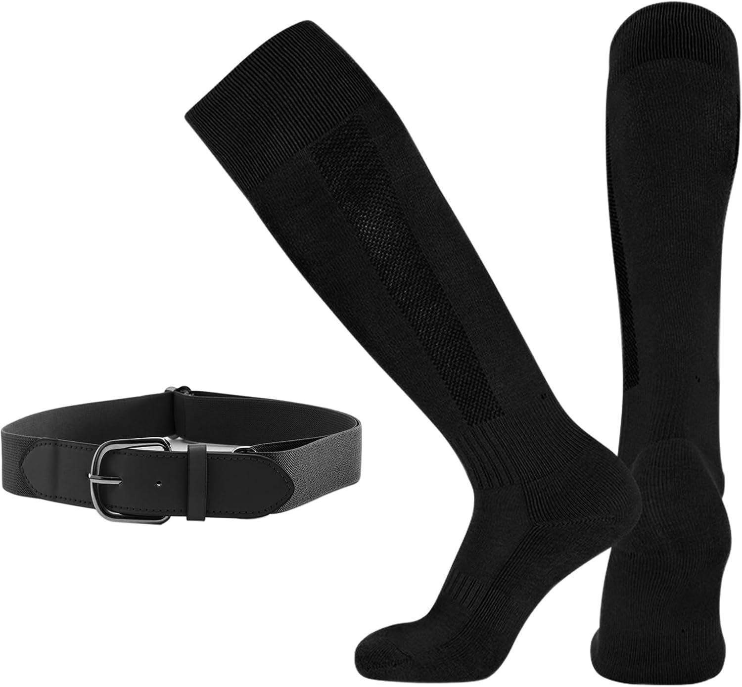 TRADERPLUS Baseball Belt and Socks Combo Set Adjustable Softball Tee Ball Combo Set for Adult