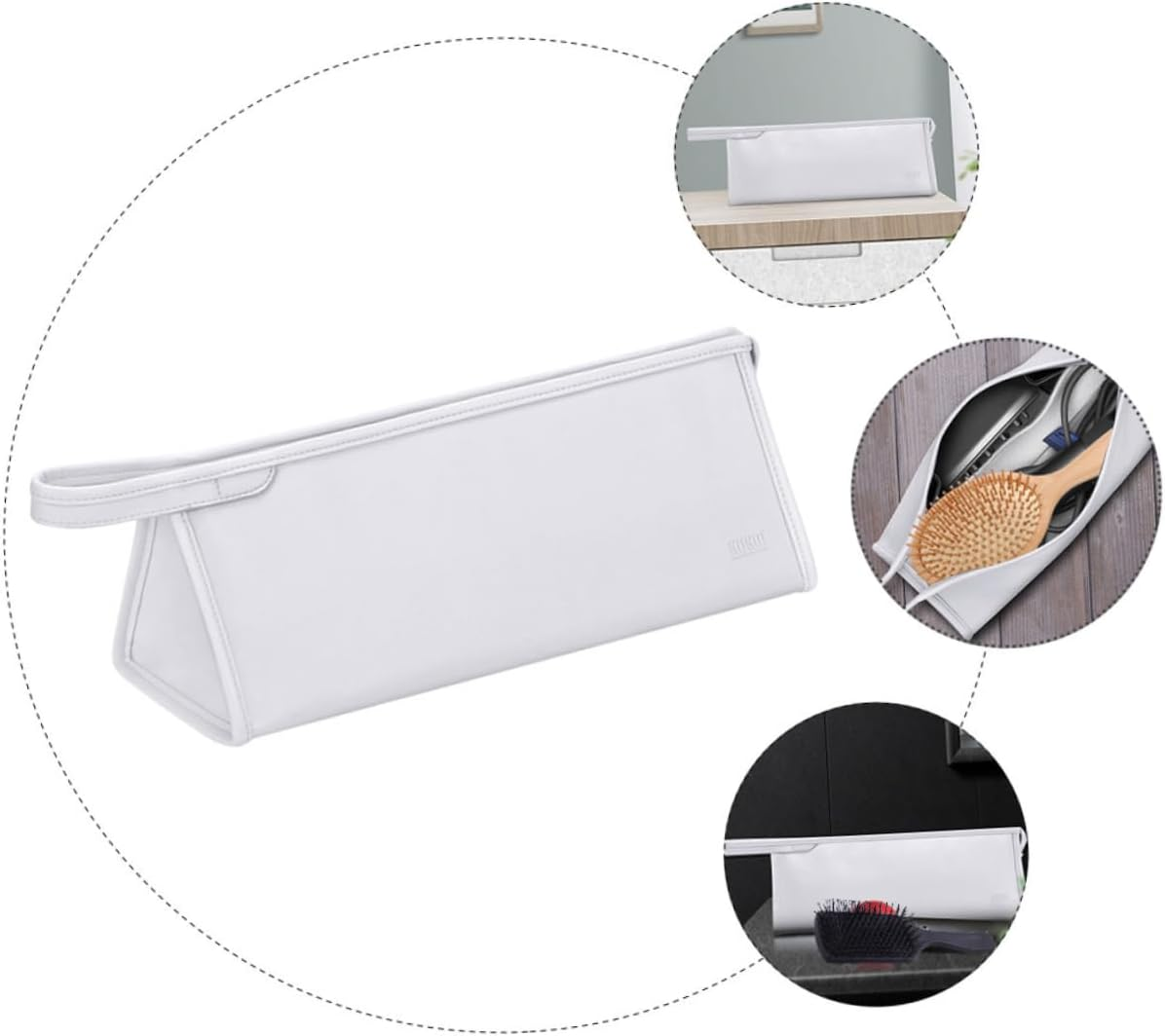 OFFIGAM Portable Hair Dryer Case Splash Dustproof Organizer Bag for Hair Curlers Accessories Capacity Lightweight Travel Storage image number 4
