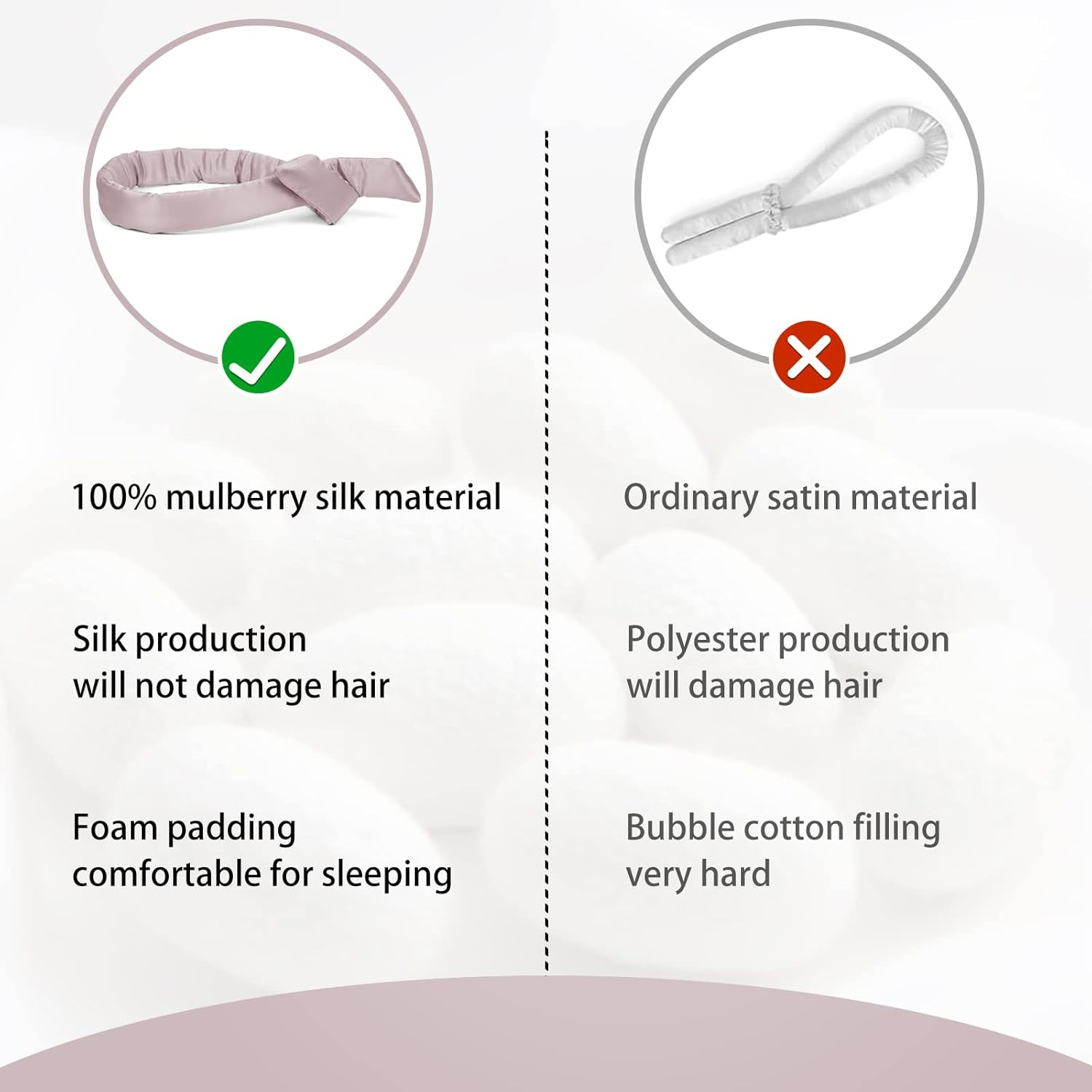 Mulberry Silk Heatless Hair Curler Set - Overnight Curling Headband for No-Heat Curls for Short & Long Hair (Curler + 2 Scrunchies) image number 1