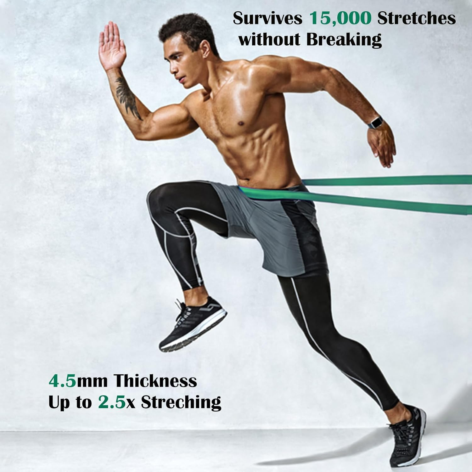 Resistance Band Set, 5 Intensity Pull up Assist Bands, Latex Fitness Bands, Fitness Muscle Strength Training Exercise Bands (With Door Lock Buckle) image number 5