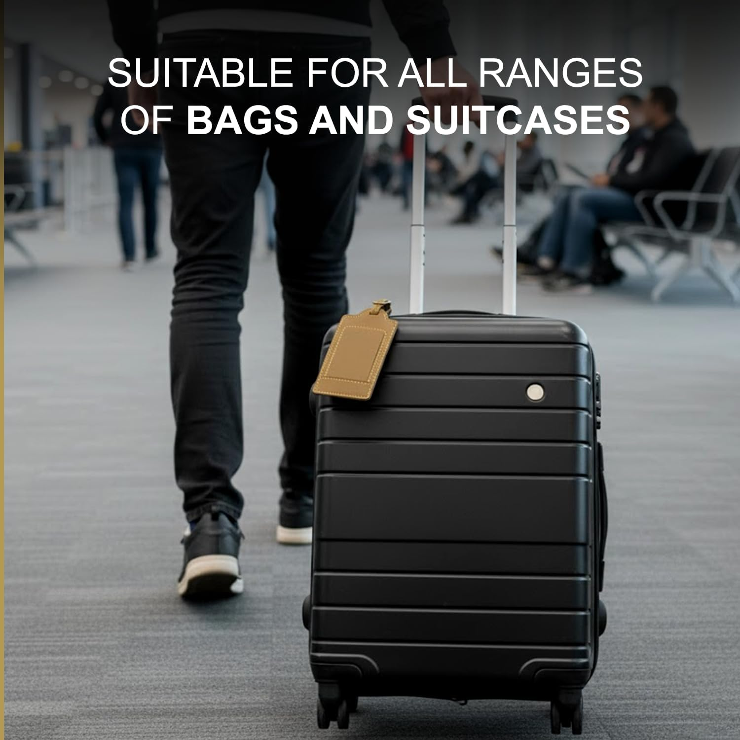 Sovereign-Gear - Two Brown Leather Luggage Tags - Genuine Leather Luggage Tag for Suitcases, Stylish & Durable Travel Accessory image number 1