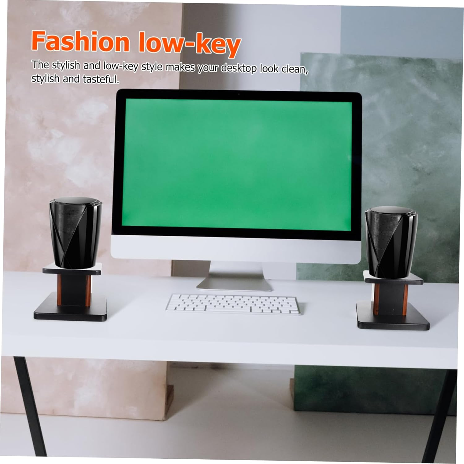 CHILDWEET Floor-Standing Speaker Stand Practical Speaker Stand for Home Theater Use Heavy Duty Stability Cable Management Modern Tempered Glass Design for Surround Sound Systems image number 3