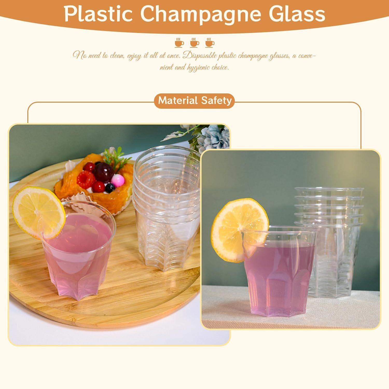 50 Pcs Clear Reusable Plastic Cups Durable Drinking Cups 240Ml Elegant Party Wine Glassestumblers Shot Cup for Home Decor Party Weddings Birthdays Camping(8 OZ) image number 3