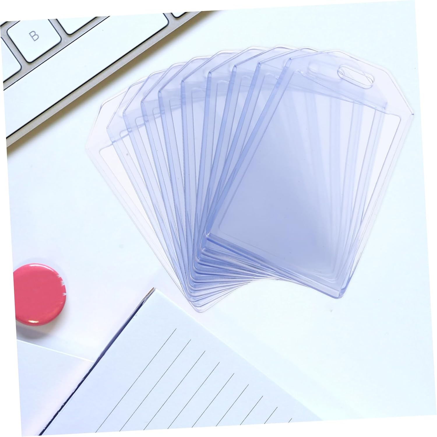 EXAOMBLE 10 Pcs PVC Luggage Tag Holders with High Transparency for Travel Suitcases Badge Id Card Sleeves for Women Men Flexible Protective Labels for Backpacks and Handbags image number 5