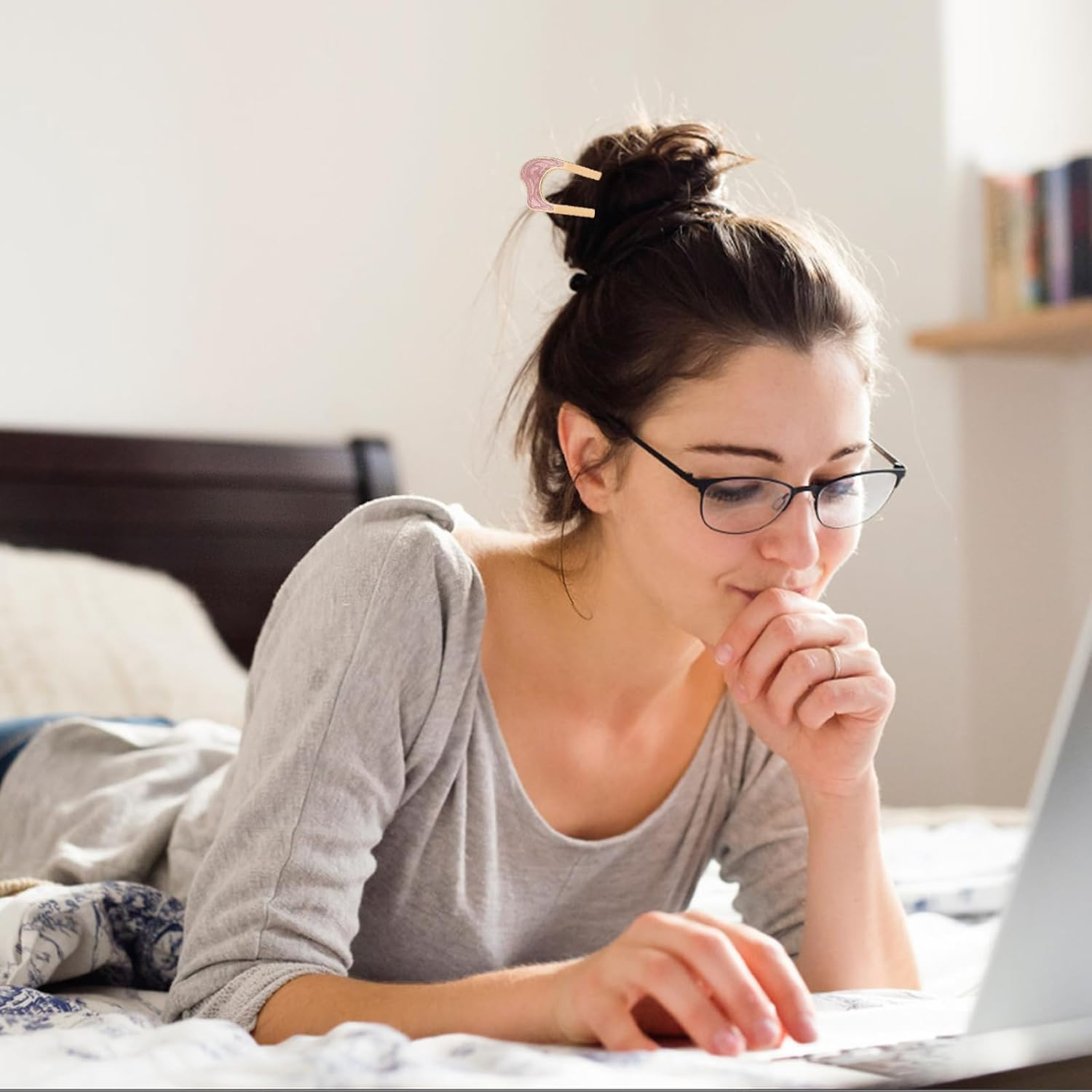 DHWEKU 4 Pieces U-Shaped Hair Pins Hairpin Stick French Style U-Shaped Hair Clips U-Shaped Headdress Hairpins Fork for Women Girls Hair Styling Accessories - 4 Types image number 1